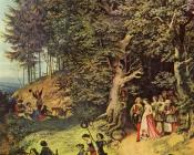 阿德里安 路德维格 里克特 : Bridal Procession in a Spring Landscape Detail